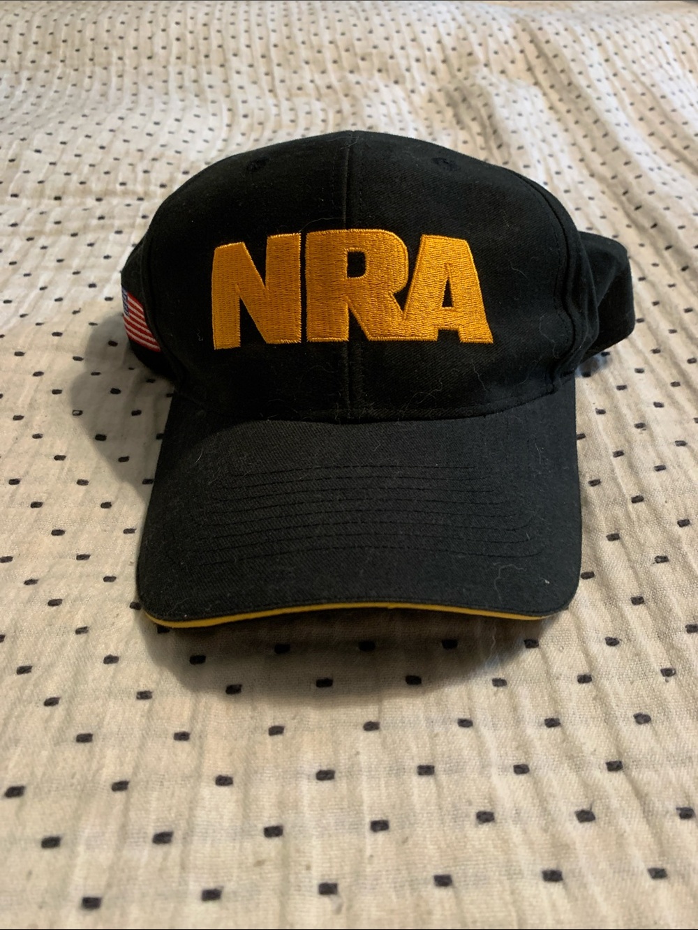 Mens Black Cap with Gold Logo - Branded